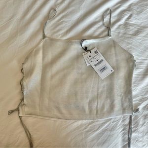 NWT ZARA SILVER CROP TOP